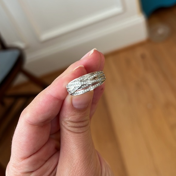 Charming Charlie rhodium silver ring size 7 CZ - Picture 7 of 9